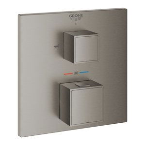 Grohe Grohtherm Cube - Termostatická baterie pod omítku pro 2 spotřebiče, kartáčovaný Hard Graphite 24155AL0