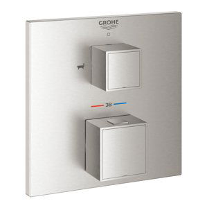 Grohe Grohtherm Cube - Termostatická baterie pod omítku pro 2 spotřebiče, supersteel 24155DC0