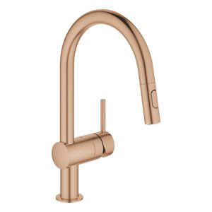 Grohe Minta - Dřezová baterie s výsuvnou sprškou, kartáčovaný Warm Sunset 32321DL2