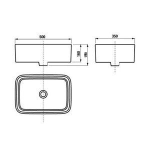 JIKA Cubito Pure - umyvadlová mísa obdélníková, 500x350x160mm, bílá H8184230001121