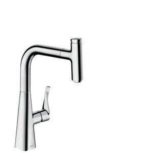 Hansgrohe Metris Select - Dřezová baterie s výsuvnou koncovkou, chrom 14857000