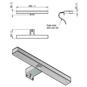 JIKA Clear - světlo Moonbox New, LED, IP 44, 1×8 W, 510 Im, 300×25×83 mm H47J7303200001