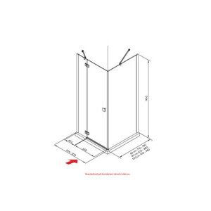 JIKA Cubito Pure - sprchové dveře jednokřídlé bezrámové s pevným segmentem 1200/1950mm, levé, transparentní sklo s Jika perla Glass H2544260026681