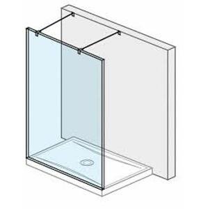 Jika Pure - Skleněná stěna pevná včetně dvou vzpěr, 1400x2000 mm, s úpravou Jika Perla Glass H2674220026681