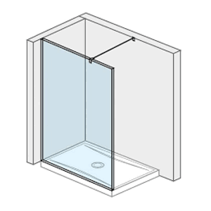 Jika Pure - Skleněná stěna boční, 1300x2000 mm, s úpravou Jika Perla Glass H2674240026681