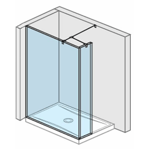 Jika Pure - Skleněná stěna boční, 1300x200x2000 mm, s úpravou Jika Perla Glass H2674270026681