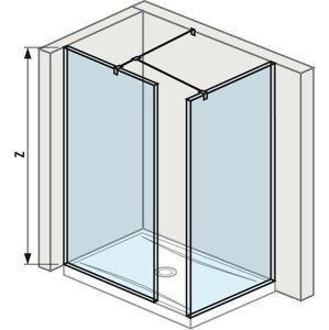 Jika Pure - Walk In do rohu, 2 stěny 684x2000 mm a 784x2000 mm, s úpravou Jika Perla Glass H2684230026681