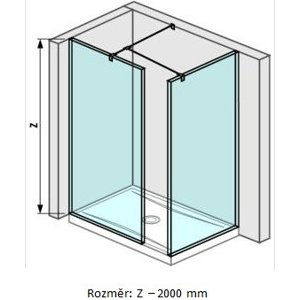 Jika Pure - Sprchová stěna Walk in rohová dvoudílná 800x800 mm, se 2 vzpěrami, Jika Perla Glass, čiré sklo H2684250026681