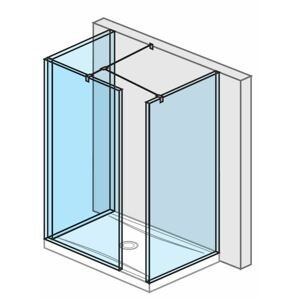 Jika Pure - Sprchová stěna Walk in třídílná 700x900x900 mm, Jika Perla Glass, čiré sklo H2684280026681