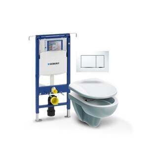Závěsný WC set Geberit Duofix speciál (modul, tlačítko Sigma 30 bílá/chrom, Nova Pro klozet + sedátko) C3G