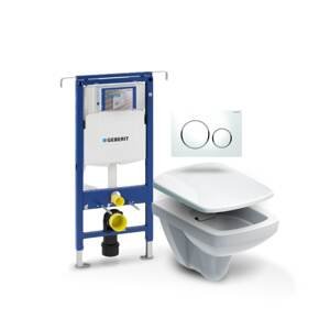 Závěsný WC set Geberit Duofix speciál (modul, tlačítko Sigma 20 bílá/chrom, Nova Pro klozet + sedátko) C4F