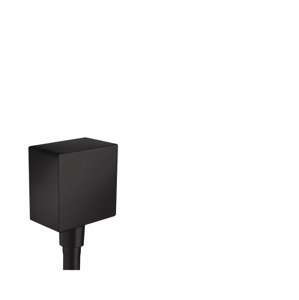 Hansgrohe Fixfit - Přípojka hadice Square se zpětným ventilem, matná černá 26455670