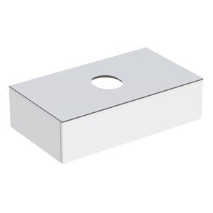 Geberit VariForm - Umyvadlová skříňka, 900x510x235 mm, 1 zásuvka a zápachová uzávěrka, lesklá bílá/matná bílá 501.165.00.1