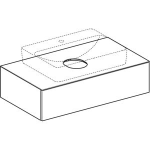 Geberit VariForm - Umyvadlová skříňka, 900x510x235 mm, 1 zásuvka a zápachová uzávěrka, lávová 501.166.00.1