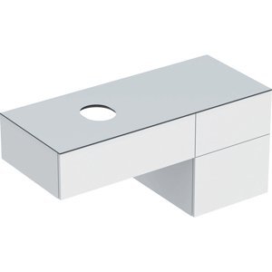 Geberit VariForm - Umyvadlová skříňka, 1200x510x550 mm, 3 zásuvky a zápachová uzávěrka, lesklá bílá/matná bílá 501.183.00.1