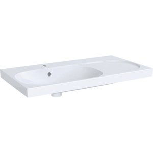 Geberit Acanto - Umyvadlo 900x482 mm, otvor pro baterii, s přepadem, s odkládací plochou vpravo, bílá 500.625.01.2