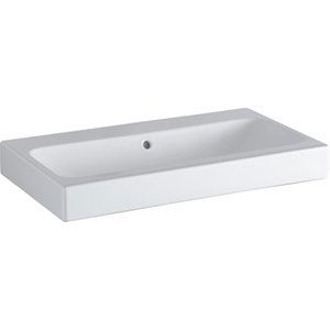 Geberit iCon - Umyvadlo 750x485 mm, bez otvoru pro baterii, s přepadem, bílá 124078000