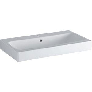 Geberit iCon - Umyvadlo 750x485 mm, otvor pro baterii, s přepadem, s KeraTect, bílá 124575600