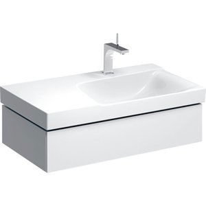 Geberit Xeno 2 - Skříňka pod umyvadlo 900 mm s odkládací plochou, zásuvka s LED svítidlem, lesklá bílá 500.514.01.1