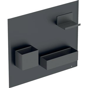 Geberit Příslušenství - Magnetická tabule s přihrádkami, 449x388 mm, matná černá/matná láva 500.649.16.1