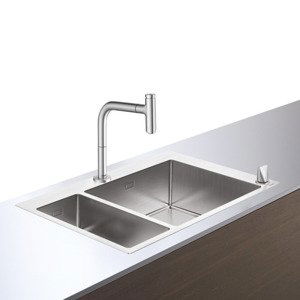 Hansgrohe Dřezy - Set dřezu a baterie C71-F655-09, vzhled nerezu 43206800