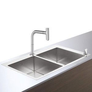 Hansgrohe Dřezy - Set dřezu a baterie C71-F765-10, vzhled nerezu 43203800