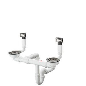 Hansgrohe Odtokové soupravy - Odtoková a přepadová souprava pro dvoudřez, nerezová ocel 43922800