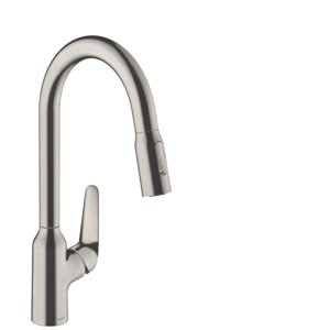 Hansgrohe Focus M42 - Dřezová baterie M4216-H220 s výsuvnou sprškou, vzhled nerezu 71820800