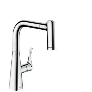 Hansgrohe M71 - Dřezová baterie M7116-H220 s výsuvnou sprškou, sBOX, chrom 73800000