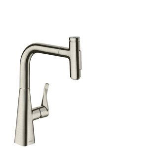 Hansgrohe M71 - Dřezová baterie Metris Select s výsuvnou sprškou, vzhled nerezu 73822800