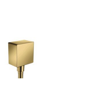 Hansgrohe Fixfit - Přípojka hadice Square se zpětným ventilem, leštěný vzhled zlata 26455990