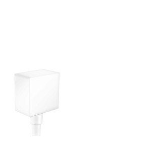 Hansgrohe Fixfit - Přípojka hadice Square se zpětným ventilem, matná bílá 26455700