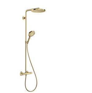 Hansgrohe Raindance Select S - Sprchový set Showerpipe s termostatem, 3 proudy, leštěný vzhled zlata 27633990