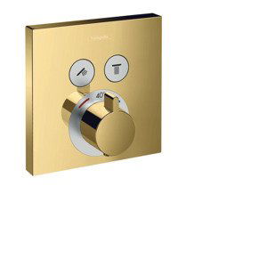 Hansgrohe Shower Select - Termostatická baterie pod omítku pro 2 spotřebiče, leštěný vzhled zlata 15763990