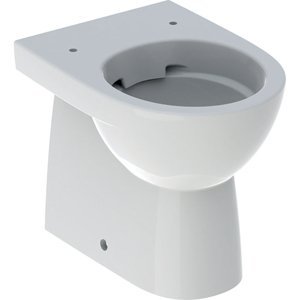 GEBERIT Selnova Compact - Stojící WC s hlubokým splachováním, vzadu rovné ke stěně, částečně uzavřený tvar, zkrácené vyložení, Rimfree 500.394.01.1