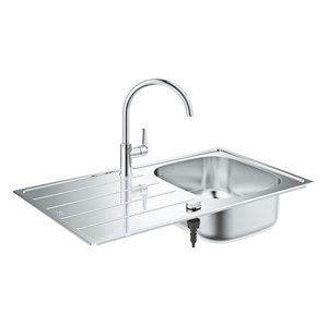 Grohe Dřezy - Set dřezu K200 a baterie BauEdge, kartáčovaná nerez/chrom 31562SD1