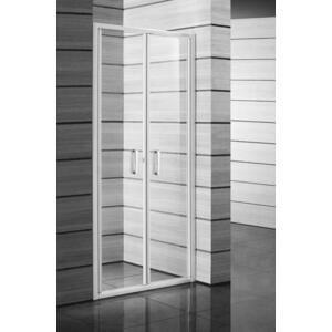 Jika Lyra plus - Sprchové dveře dvoukřídlé 800x1900 mm, bílá/sklo transparentní H2563810006681