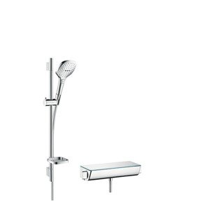 Hansgrohe Raindance Select E - Sprchový set 120 s termostatem Ecostat Select, 3 proudy, bílá/chrom 27038400