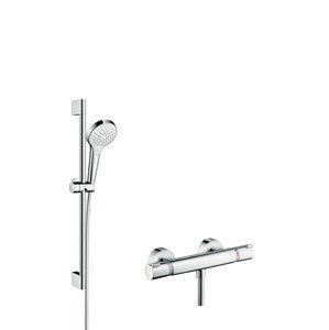 Hansgrohe Croma Select S - Sprchový set Vario s termostatem, 3 proudy, sprchová tyč 650 mm, bílá/chrom 27013400