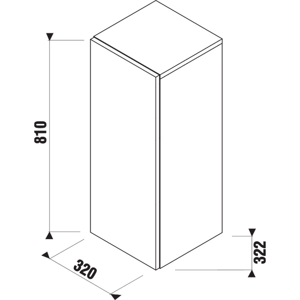 Jika Cubito - Střední skříňka, 320x810x322 mm, dveře levé, bílá H43J4211105001