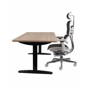 Grospol - Set: Kancelářské křeslo Ergohuman 2 Luxury + Nastavitelný psací stůl Alto 102 Black