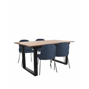 Snap - Set: Stůl Grand + 4 jídelní židle Bella Black