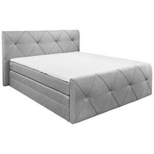 Boxspring Postel Calgary 180 X 200 Cm Stříbrná