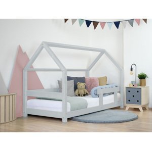 Benlemi Dětská postel domeček TERY s bočnicí Zvolte barvu: Světle šedá, Rozměr: 120x200 cm
