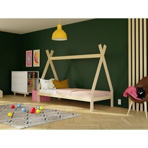 Benlemi Rostoucí dětská postel SWITCH 2v1 ve tvaru teepee Zvolte barvu: Nelakovaná, Zvolte rozměr: 90x160 cm