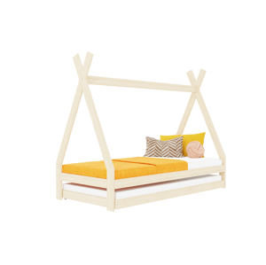 Benlemi Rostoucí dětská postel SWITCH 2v1 ve tvaru teepee s přistýlkou Zvolte barvu: Transparentní vosková lazura matná, Zvolte rozměr: 90x200 cm