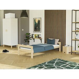Benlemi Rostoucí dřevěná jednolůžková postel SWITCH 2v1 s čely Zvolte barvu: Světle šedá, Zvolte rozměr: 120x200 cm