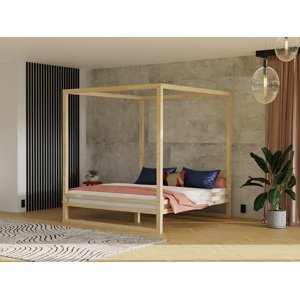 Benlemi Dvoulůžková postel BALDEE Zvolte barvu: Nelakovaná, Rozměr: 160 x 200 cm