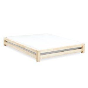 Benlemi Dvoulůžková postel JAPA Zvolte barvu: Transparentní vosková lazura matná, Rozměr: 180 x 200 cm