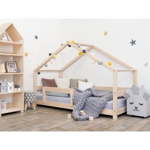 Benlemi Dětská postel domeček LUCKY s bočnicí Zvolte barvu: Béžová, Rozměr: 120 x 180 cm